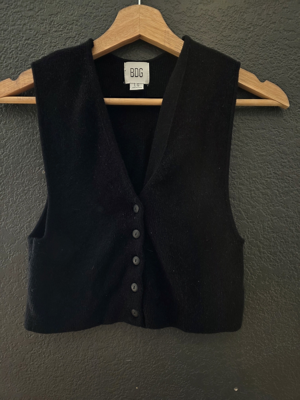 BDG Black V-Neck Knit Top